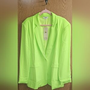 Geegee neon green blazer plus size